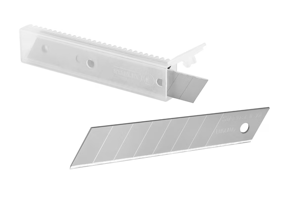 Ostrza łamane 18 mm w opakowaniu 10 sztuk do noży i prac warsztatowych | 0-11-301