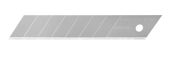 Ostrza łamane 18 mm w opakowaniu 10 sztuk do noży i prac warsztatowych | 0-11-301