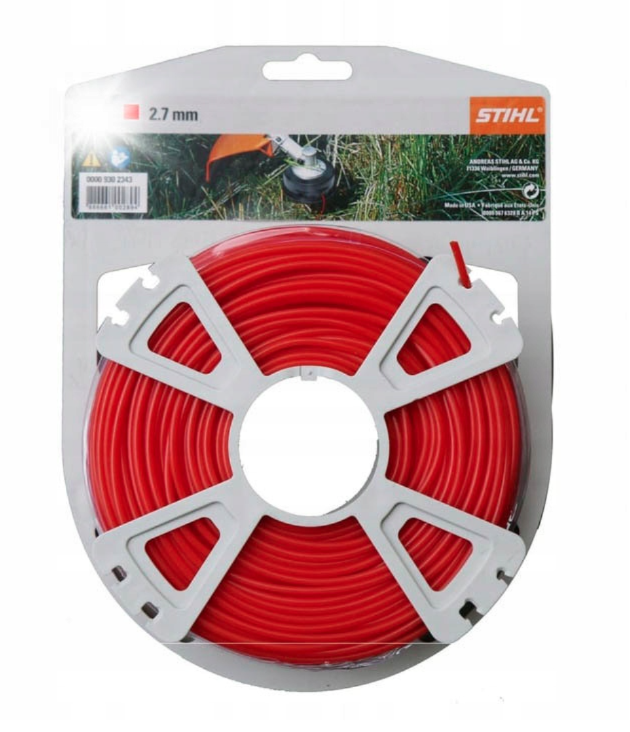 Żyłka kwadratowa STIHL 2,7 mm 65 m czerwona do podkaszarki wytrzymała i skuteczna w cięciu | 0000-930-2643