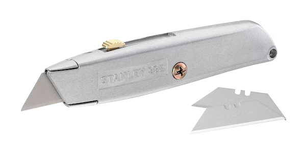 Nóż 99E metalowy, ostrze trapezowe chowane, trwały i wygodny do precyzyjnego cięcia | 2-10-099