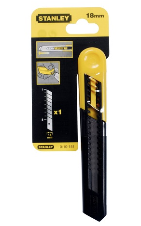 Nóż łamany 18 mm z tworzywa ABS, lekki i wygodny do precyzyjnego cięcia | 0-10-151