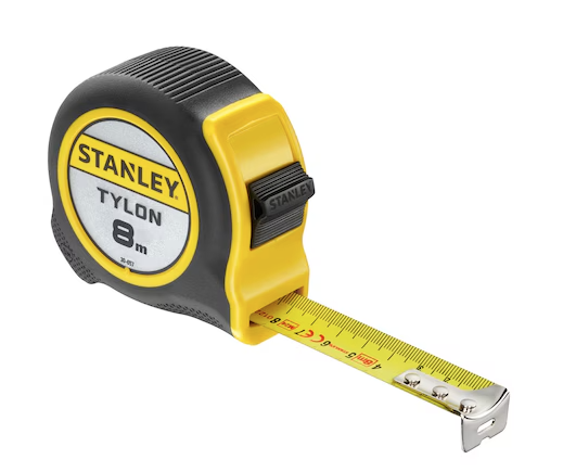 Miara ST Tylon 8 m x 25 mm z tworzywową obudową, trwała i wygodna do pomiarów| 0-30-657
