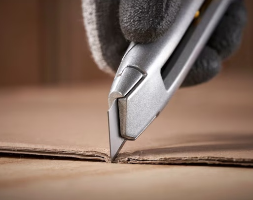 Nożyk INTERLOCK 18mm z wymiennym ostrzem do precyzyjnego cięcia papieru i folii | 4-10-018