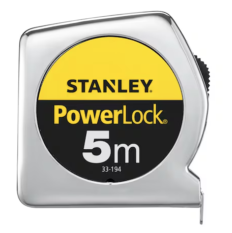 Miara stalowa Powerlock 5 m x 19 mm w obudowie chromowanej do dokładnego mierzenia | 1-33-194
