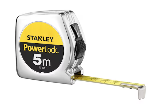 Miara stalowa Powerlock 5 m x 19 mm w obudowie chromowanej do dokładnego mierzenia | 1-33-194