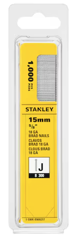 Gwoździe typ J 15 mm (5/8") 18GA do mocowania drewna i materiałów stolarskich | 1-SWK-BN0625T