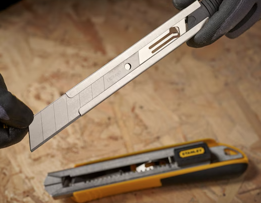 Ostrza łamane 25 mm, 10 sztuk na karcie, do nożyków i precyzyjnego cięcia | 0-11-325