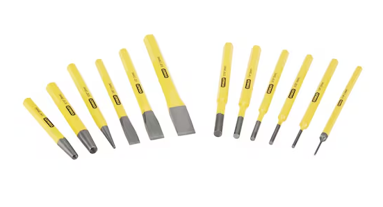 Zestaw przecinaków i punktaków 12 sztuk do precyzyjnego cięcia i znakowania materiałów | 4-18-299