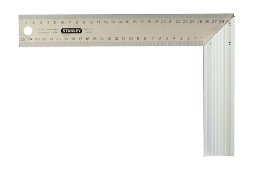 Kątownik stalowy z podziałką 200 x 300 mm do precyzyjnego pomiaru i znakowania materiałów | 1-45-686