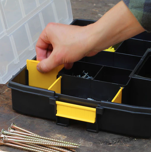 Organizer SORT MASTER Junior do przechowywania drobnych narzędzi i akcesoriów w domu i warsztacie | 1-97-483