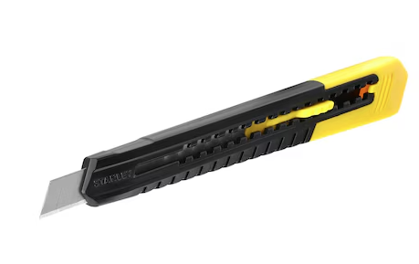 Nóż 9 mm łamany w obudowie ABS do precyzyjnego cięcia papieru i folii  | 0-10-150