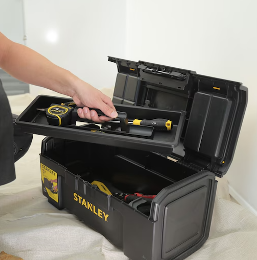 Skrzynka narzędziowa Stanley Basic 19 do przechowywania i transportu narzędzi w domu i warsztacie | 1-79-217
