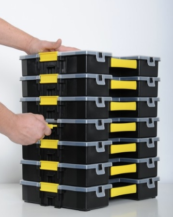 Zestaw 3 organizerów SortMaster do przechowywania narzędzi i drobnych akcesoriów w warsztacie| 1-97-487