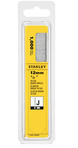 Gwoździe typ J 12 mm/5/8" 18GA – wytrzymałe gwoździe do tapicerki i prac warsztatowych | 1-SWK-BN050T