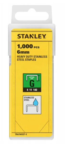 Zszywki G 6 mm nierdzewne – wytrzymałe zszywki do tapicerki, drewna i prac warsztatowych | TRA704SST-0