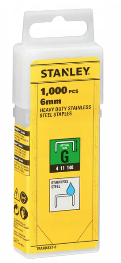 Zszywki G 6 mm nierdzewne – wytrzymałe zszywki do tapicerki, drewna i prac warsztatowych | TRA704SST-0