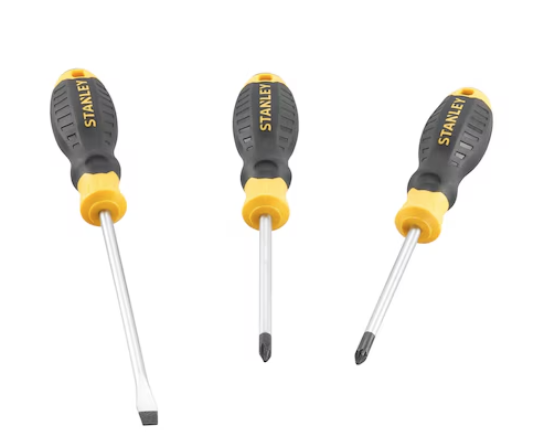 Zestaw 3 wkrętaków CUSHION GRIP – wygodne i trwałe narzędzia do montażu | STHT16168-0