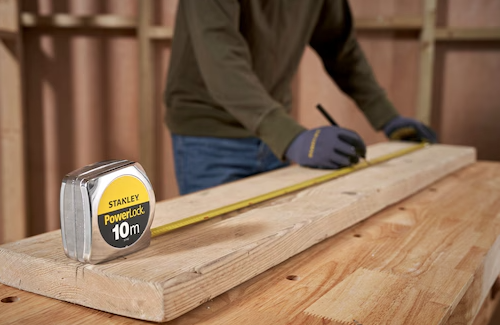 Miara stalowa POWERLOCK 10 m x 25 mm z obudową chromowaną – trwałe i precyzyjne narzędzie pomiarowe | 1-33-442