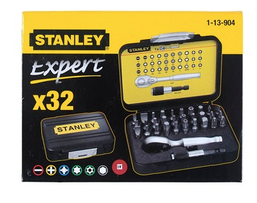 Zestaw 32 końcówek 1/4" z grzechotką do wkręcania i prac montażowych w domu i warsztacie| 1-13-904