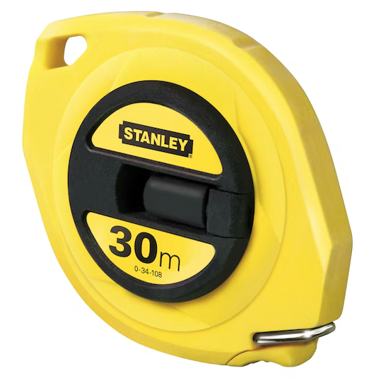 Miara stalowa 30 m x 9,5 mm w kasetce do precyzyjnego mierzenia w domu i na budowie | 0-34-108
