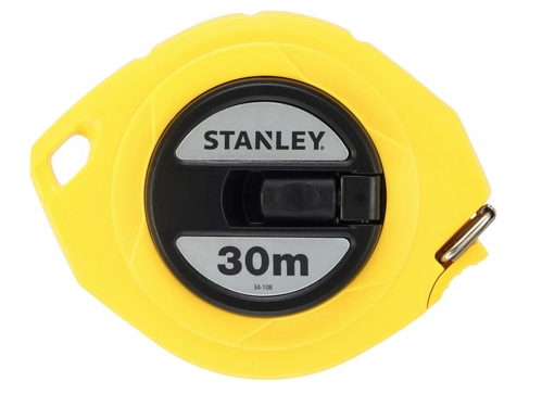 Miara stalowa 30 m x 9,5 mm w kasetce do precyzyjnego mierzenia w domu i na budowie | 0-34-108