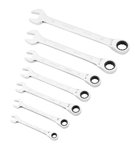 Zestaw kluczy płasko-oczkowych z grzechotką, 7 szt. | STMT82846-0