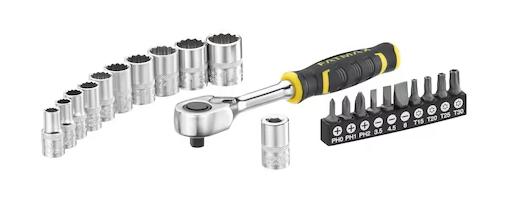 Zestaw z grzechotką 1/4" z nasadkami i bitami ułatwiający precyzyjne wkręcanie | FMMT82679-0