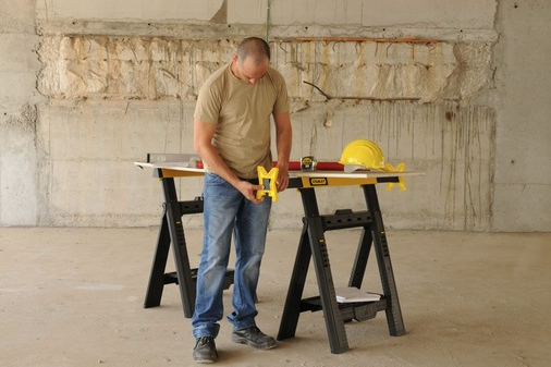 Stojak/kobyłka regulowana 2 szt. ułatwiająca stabilne podparcie i bezpieczne prace warsztatowe | STST1-70559