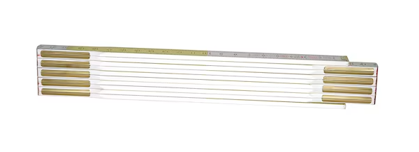 Miara składana drewniana 2 m biało-żółta, precyzyjna i trwała do pomiarów budowlanych | 0-35-458