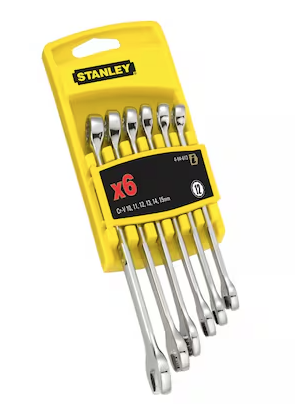 Zestaw 6 kluczy płasko-oczkowych Chrome, wytrzymałe i odporne na korozję do napraw | 4-94-646