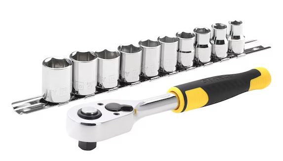 Zestaw grzechotka 3/8" i akcesoria 11 sztuk, uniwersalny i wytrzymały do prac warsztatowych | STMT82670-0