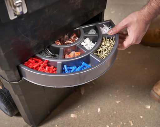 Ruchomy warsztat z organizerem i skrzynkami na narzędzia do domu i warsztatu | 1-93-968