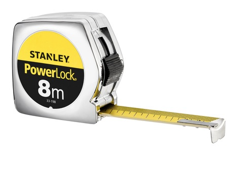 Miara stalowa Powerlock 8 m x 25 mm z chromowaną powłoką do precyzyjnego mierzenia | 1-33-198