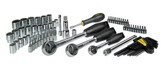 Zestaw nasadek Stanley 80 elementów 1/4, 3/8 i 1/2 cala, kompletny do prac warsztatowych | STHT0-73930