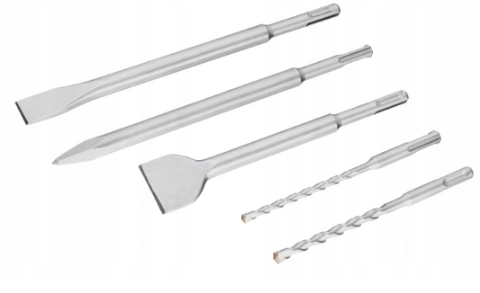 Zestaw dłut i wierteł 5 elementów, trwały komplet do betonu, cegły i prac warsztatowych  | STA54400-XJ