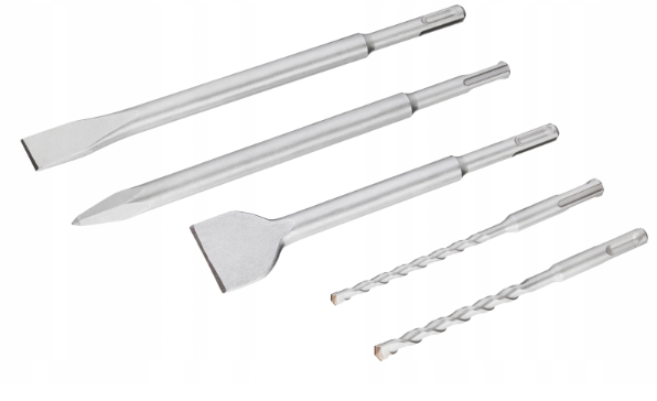 Zestaw dłut i wierteł 5 elementów, trwały komplet do betonu, cegły i prac warsztatowych  | STA54400-XJ