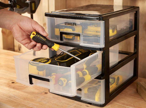 Szuflady ESSENTIAL L, pojemne i trwałe, idealne do przechowywania narzędzi i akcesoriów | STST40712-1