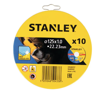 Tarcza tnąca 125 x 1 mm, opakowanie 10 sztuk, wytrzymała do cięcia metalu i tworzyw | STA38257-XJ