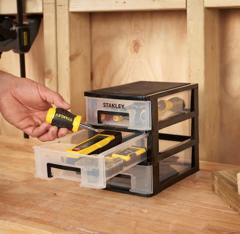 Szuflady ESSENTIAL S, kompaktowe i trwałe, idealne do przechowywania narzędzi i akcesoriów | STST40710-1