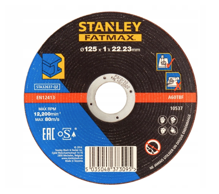 Tarcza do cięcia metalu 125x1,0 mm do szlifierek kątowych i prac warsztatowych | STA32637-QZ