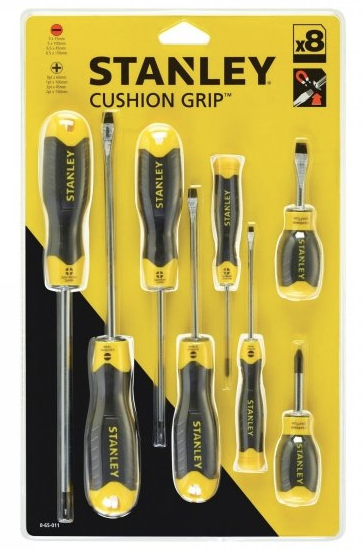 Zestaw wkrętaków Cushion Grip 8 szt. (płaskie i PH) do prac warsztatowych i domowych | 0-65-011
