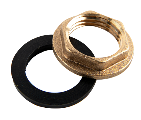 Nakrętka 1/2" BACK NUT z uszczelką z mosiądzu do trwałego i szczelnego łączenia węży ogrodowych | BR-UF012