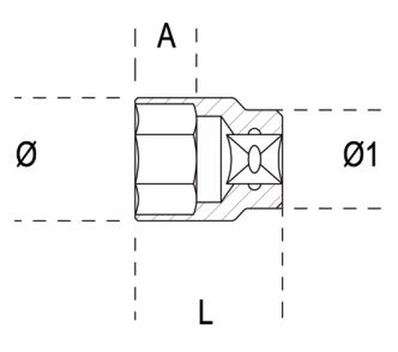 Komplet nasadek 1/2" 6-kątnych 13szt. na szynie | 920A/SB13