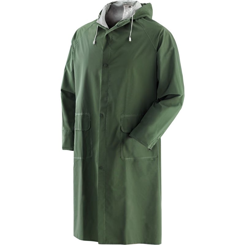 Płaszcz przeciwdeszczowy PCW zielony r.XL wodoodporny, z kapturem, lekki | 462049/XL