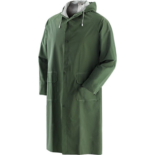 Płaszcz przeciwdeszczowy PCW zielony r.XL wodoodporny, z kapturem, lekki | 462049/XL