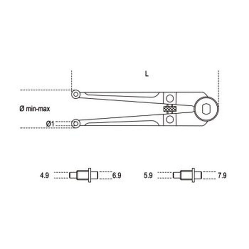 Komplet wymiennych kołków do klucza nastawnego do nakrętek model 100 | 100/KIT