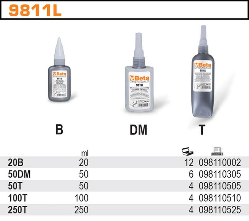 Uszczelniacz gwintów, o małej sile łączenia 50ml | 9811L/50T - Centrum Techniczne Gałązka