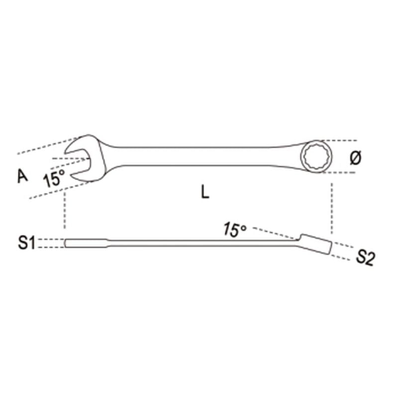 Klucz płasko-oczkowy z grzechotką calowy 1/2" | 142AS/1/2