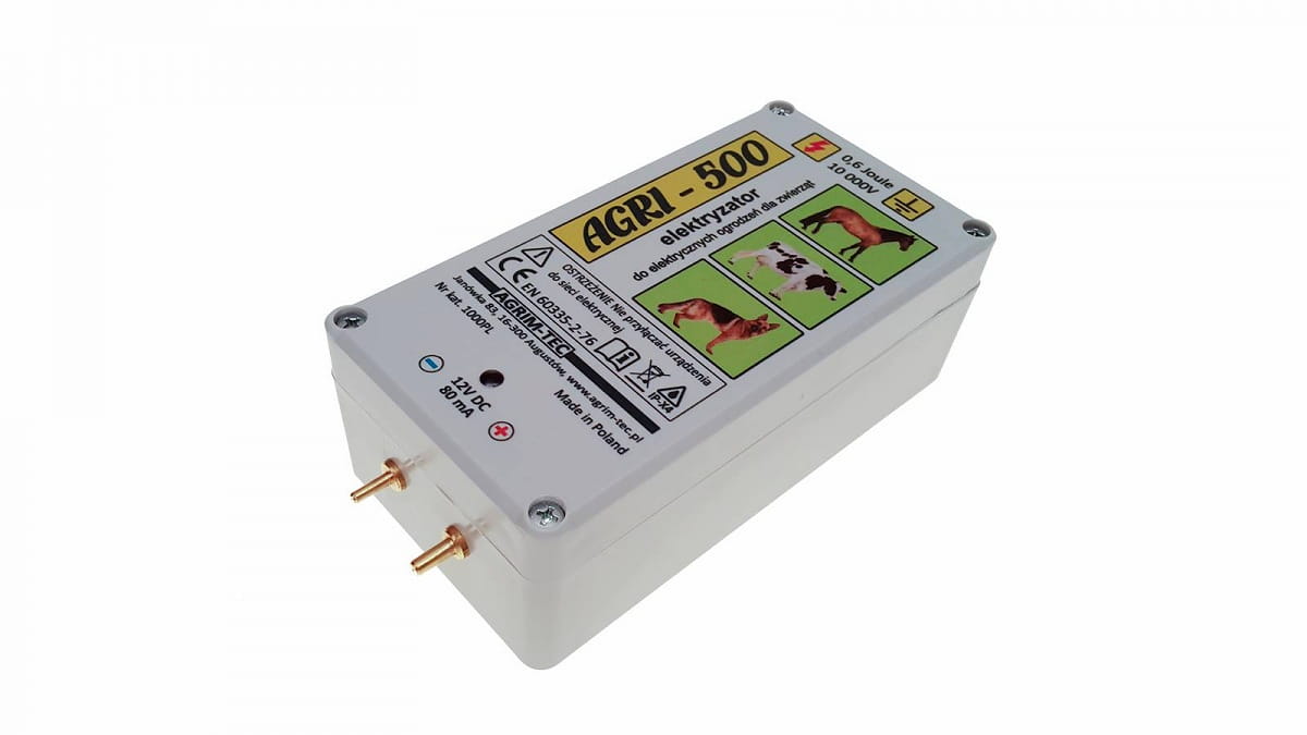 Elektryzator pastuch AGRI-500 0,4J akumulatorowy 12V | 1000PL