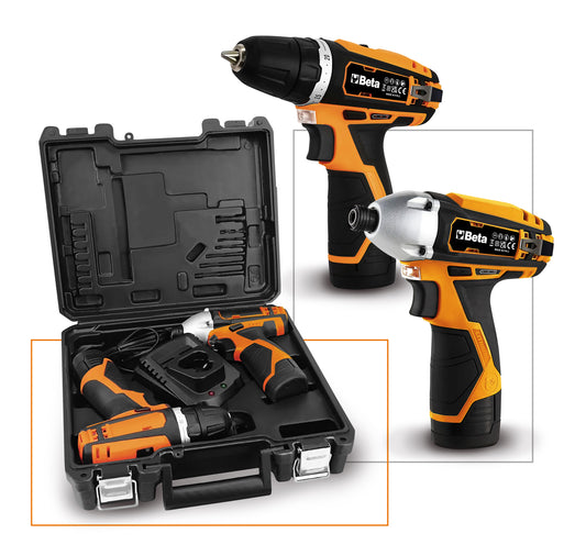Zestaw wiertarko-wkrętarki 12V i klucza udarowego dwukierunkowego 1/4" | 1972/K12V-COMBO